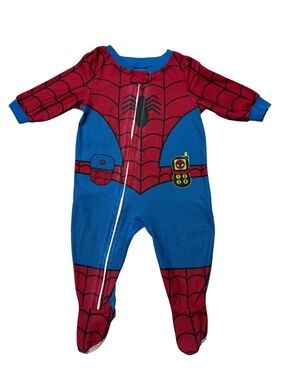 Marvel Toddler Baby Boy Girl Spider Man Footie Pajamas Size 12 Months